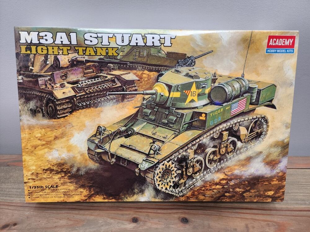Academy M3A1 Stuart Light Tank 1398 1/35 FS NEW Model Kit ‘Sullys Hobbies